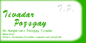 tivadar pozsgay business card